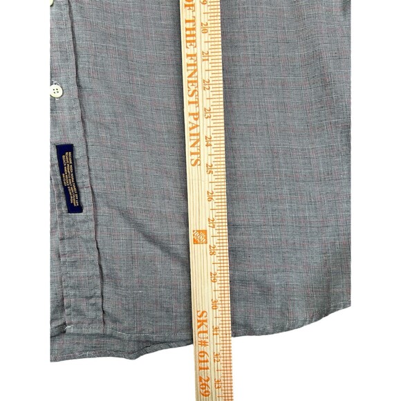 Vtg Tommy Hilfiger Shirt Men's Sz 16.5 35 Gray Long Sleeve Windowpane Pattern - Picture 3 of 7